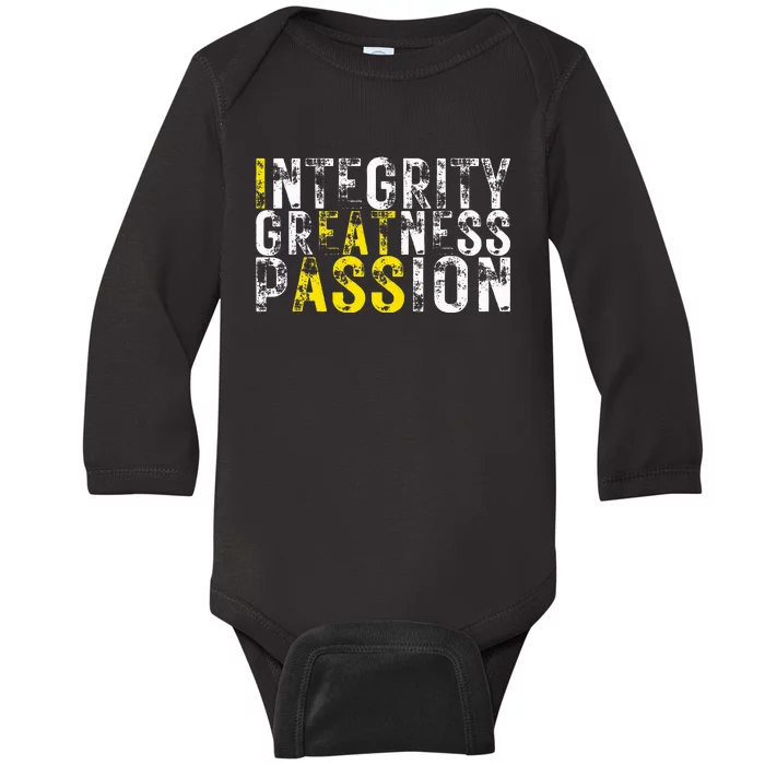 Integrity Greatness Passion Baby Long Sleeve Bodysuit