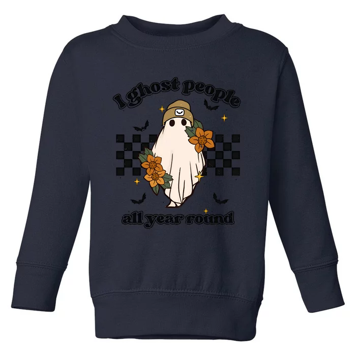 I Ghost People Year Round Cool Ghost Halloween Retro Toddler Sweatshirt