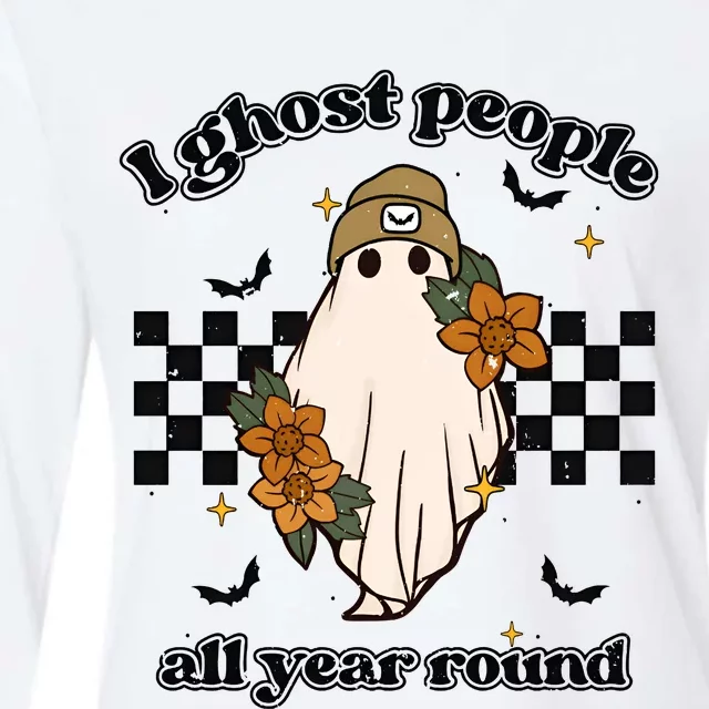 I Ghost People Year Round Cool Ghost Halloween Retro Womens Cotton Relaxed Long Sleeve T-Shirt