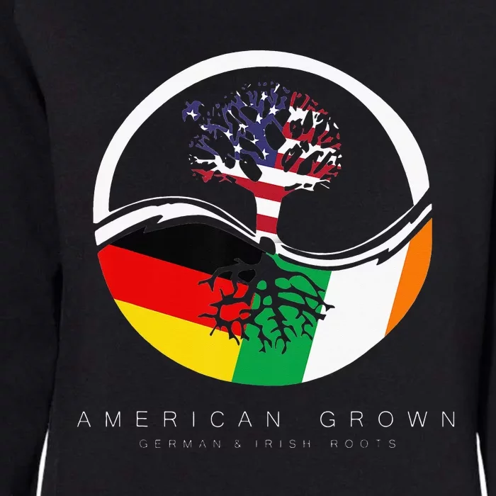 Irish German Roots American Grown With Flag Womens California Wash Sweatshirt