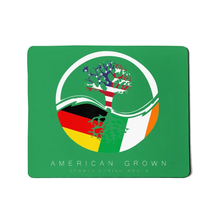 Irish German Roots American Grown With Flag Mousepad