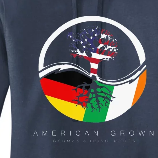 Irish German Roots American Grown With Flag Women's Pullover Hoodie