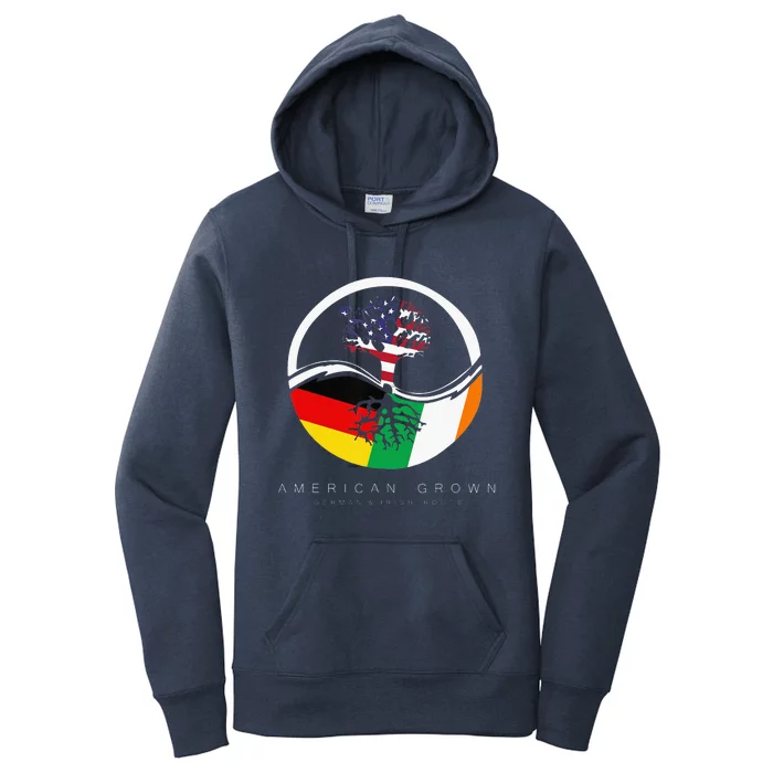 Irish German Roots American Grown With Flag Women's Pullover Hoodie