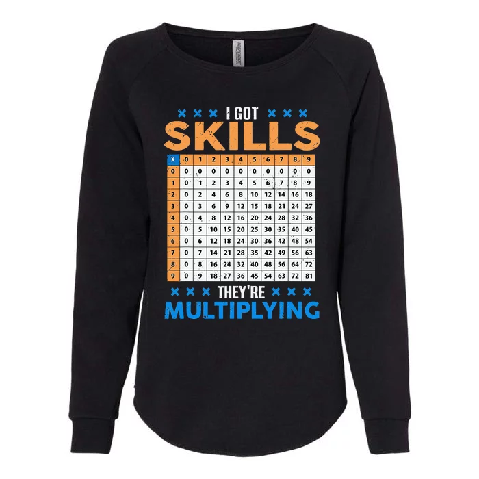 I Got Skill Theyre Multiplying Math Class Back To School Womens California Wash Sweatshirt