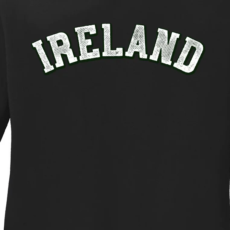 Ireland Grunge Style St Paddy's Irish Ladies Long Sleeve Shirt