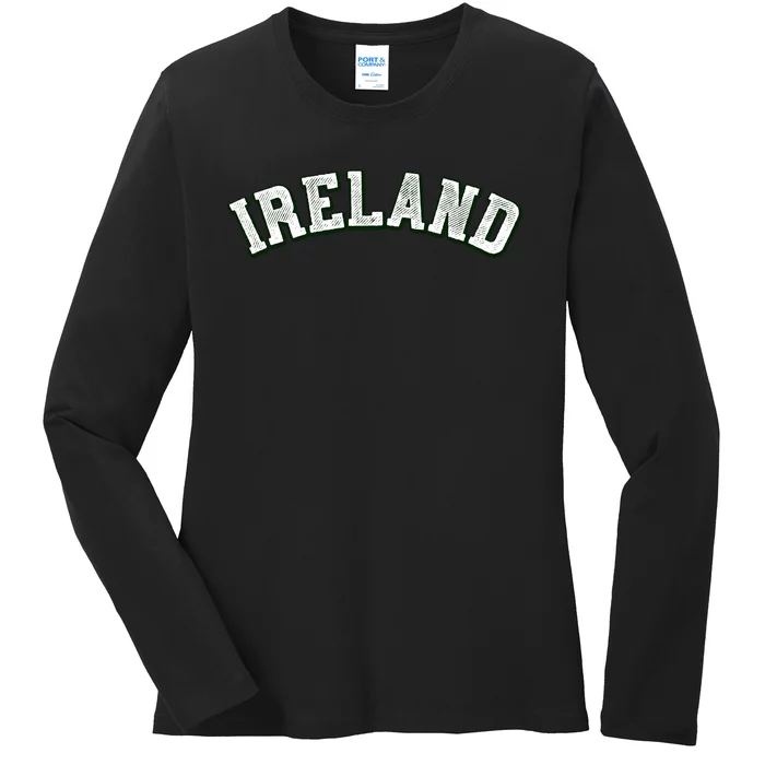 Ireland Grunge Style St Paddy's Irish Ladies Long Sleeve Shirt