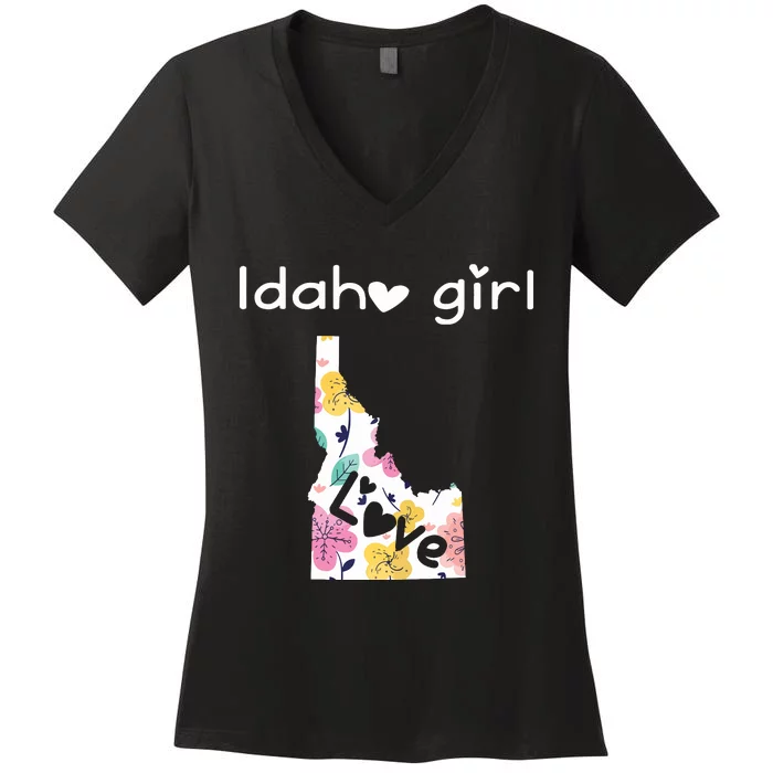 Idaho Girl Shirts I Love Idaho Home Gift Women's V-Neck T-Shirt