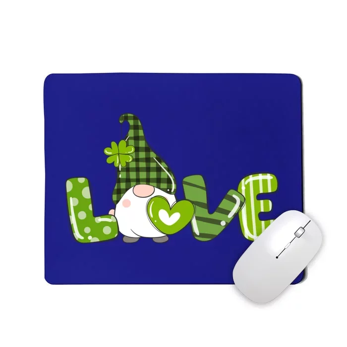 Irish Gnome Shamrock Heart Love St Patricks Day Cute Gift Mousepad