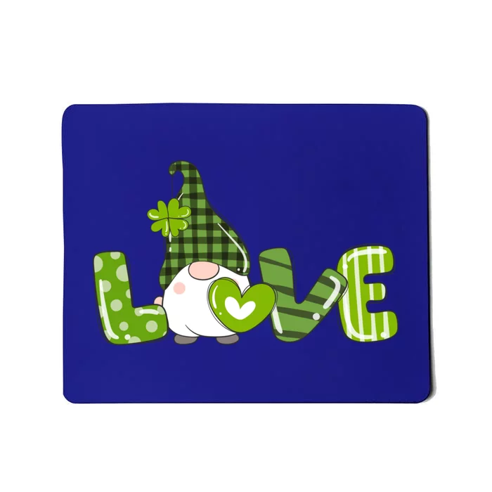 Irish Gnome Shamrock Heart Love St Patricks Day Cute Gift Mousepad