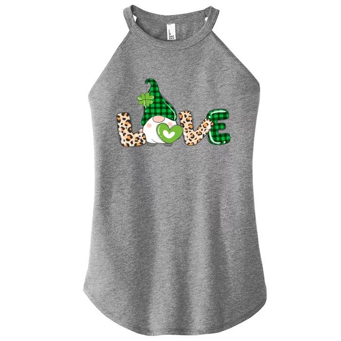 Irish Gnome Shamrock Heart Love St Patricks Day Meaningful Gift Women’s Perfect Tri Rocker Tank