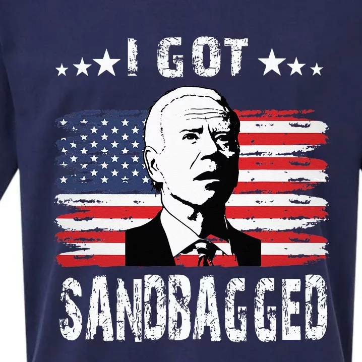 I Got Sandbagged Joe Biden Funny Quote Sueded Cloud Jersey T-Shirt