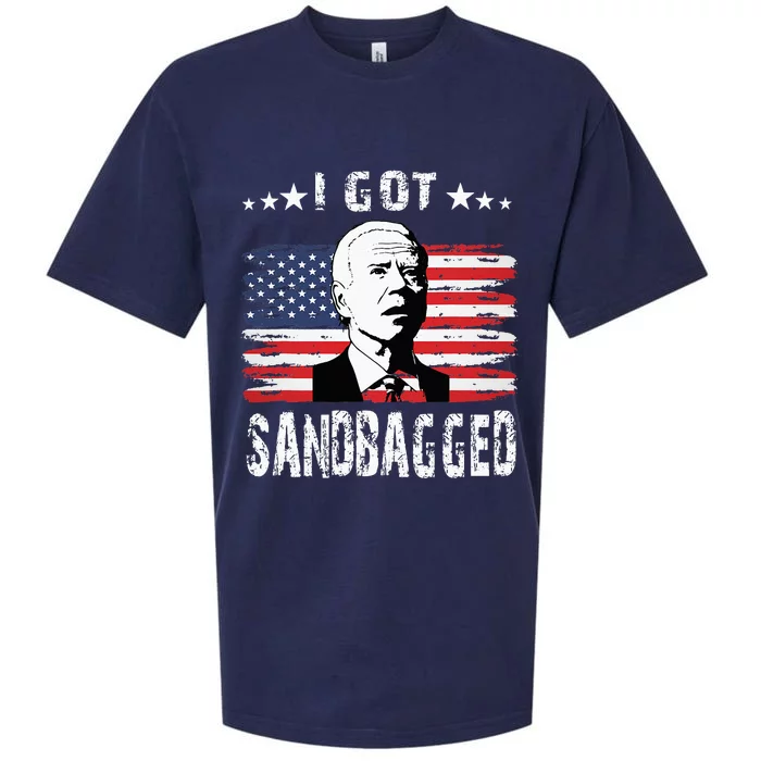 I Got Sandbagged Joe Biden Funny Quote Sueded Cloud Jersey T-Shirt