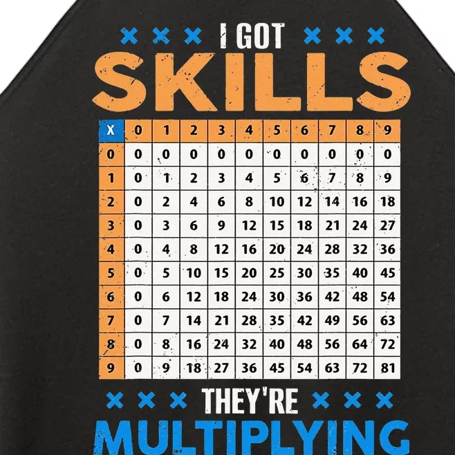 I Got Skills They're Multiplying Funny Math Teacher Students Women’s Perfect Tri Rocker Tank