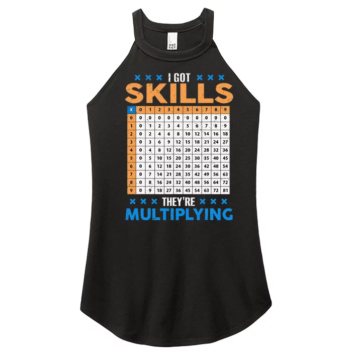 I Got Skills They're Multiplying Funny Math Teacher Students Women’s Perfect Tri Rocker Tank