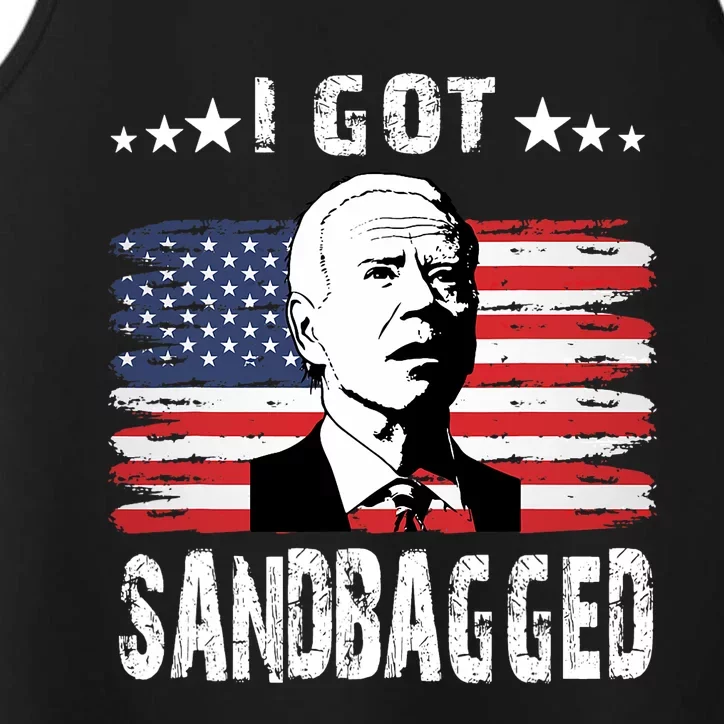 I Got Sandbagged Joe Biden Funny Quote Performance Tank