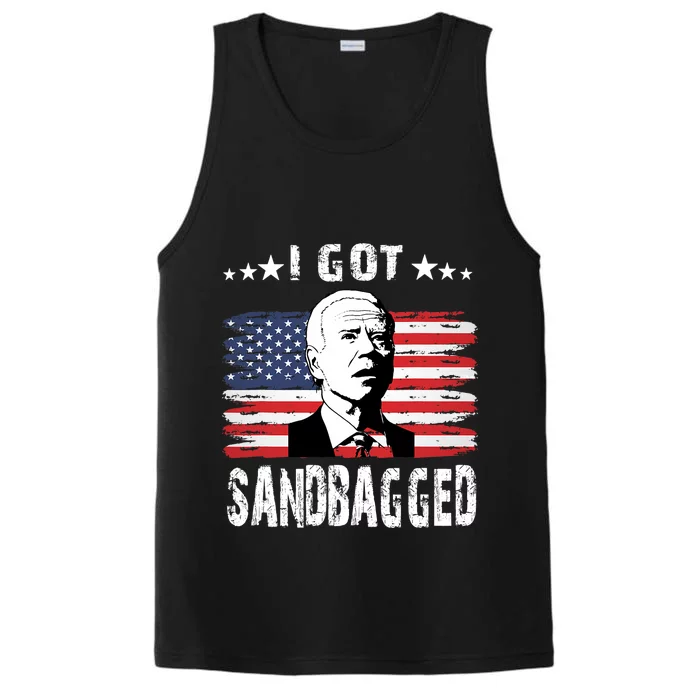 I Got Sandbagged Joe Biden Funny Quote Performance Tank