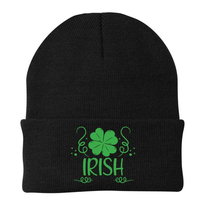 Irish Green Shamrocks St Patricks Day Knit Cap Winter Beanie