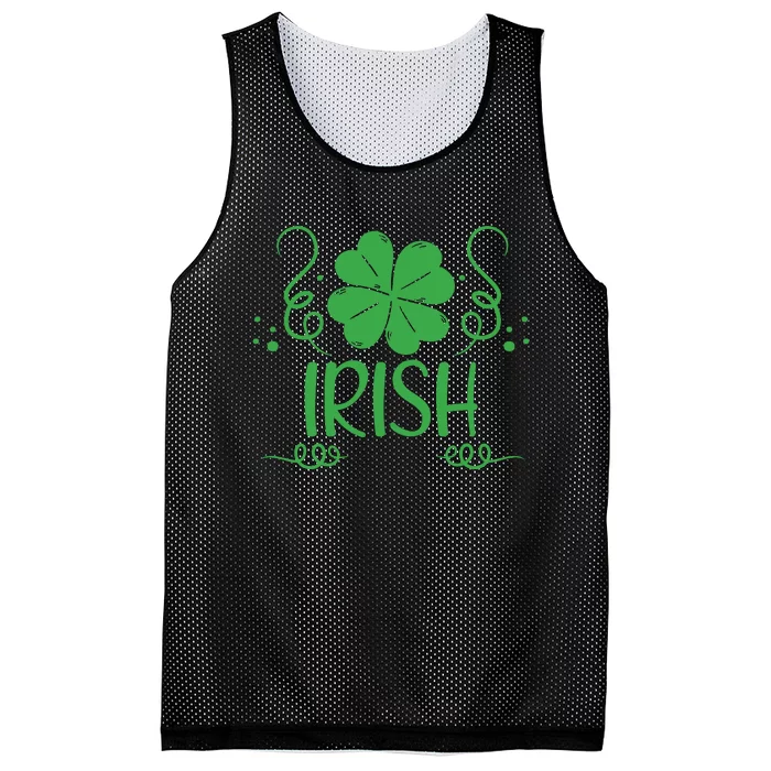 Irish Green Shamrocks St Patricks Day Mesh Reversible Basketball Jersey Tank