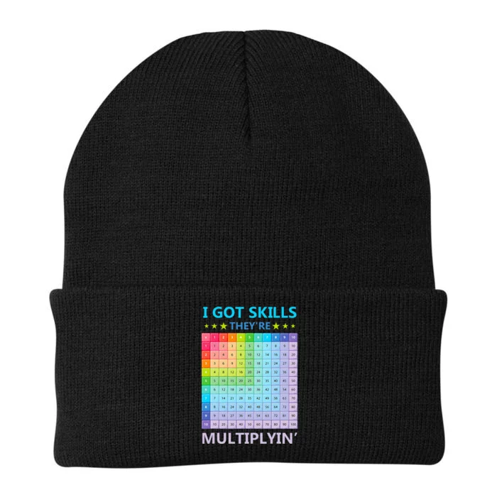 I Got Skills They're Multiplying Funny Math Teacher Knit Cap Winter Beanie