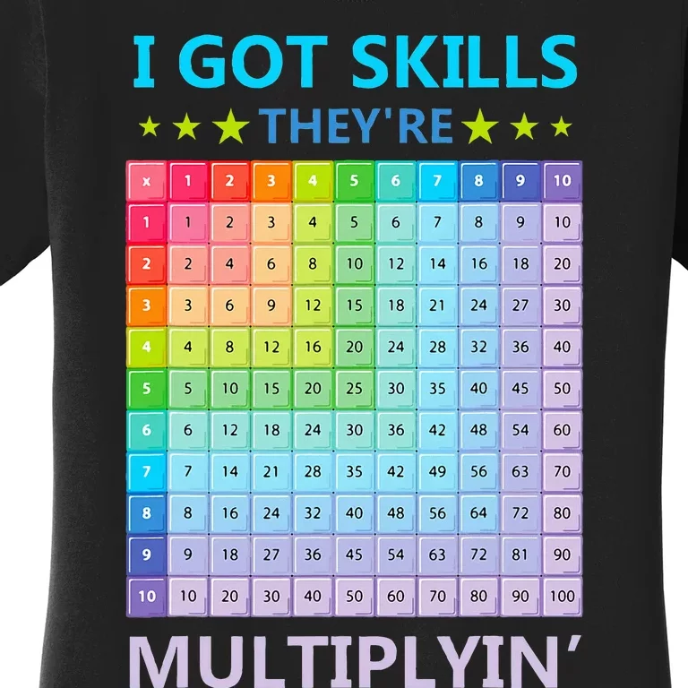 I Got Skills They're Multiplying Funny Math Teacher Women's T-Shirt