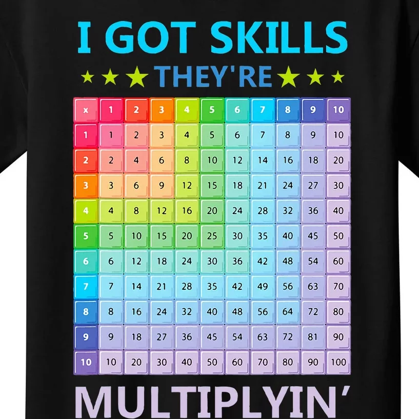 I Got Skills They're Multiplying Funny Math Teacher Kids T-Shirt