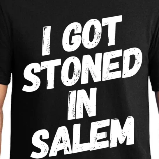 I Got Stoned In Salem Halloween Witches Stoner Cool Gift Pajama Set