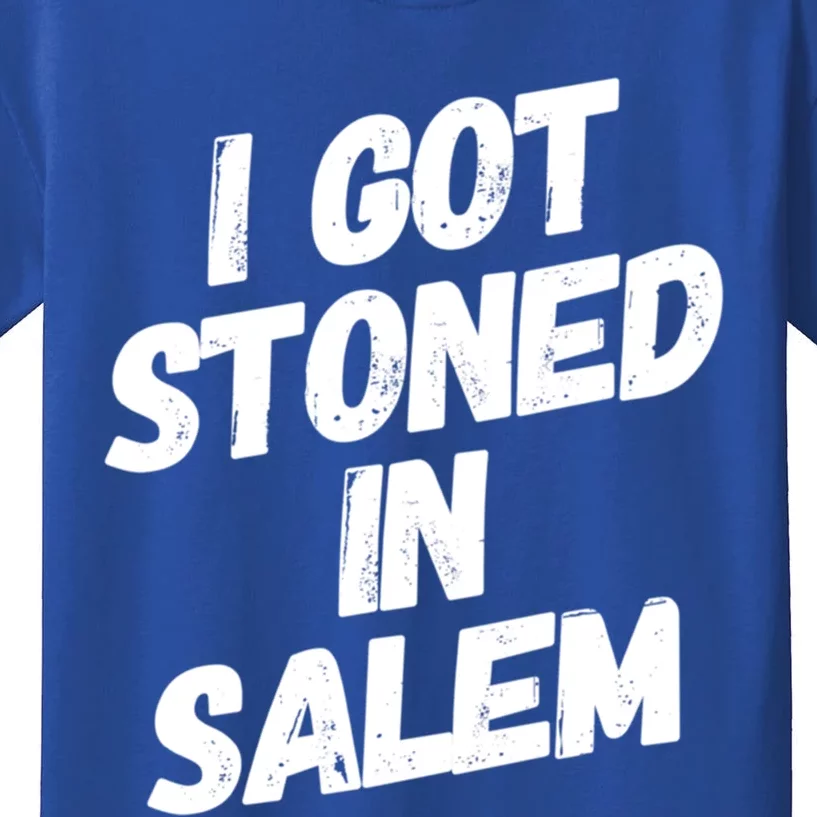 I Got Stoned In Salem Halloween Witches Stoner Cool Gift Kids T-Shirt