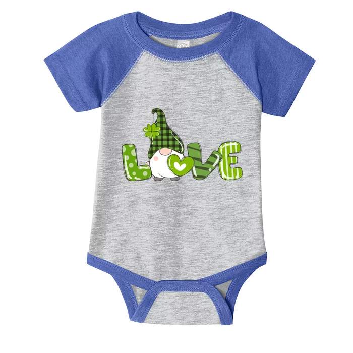 Irish Gnome Shamrock Heart Love St Patricks Day Gift Infant Baby Jersey Bodysuit