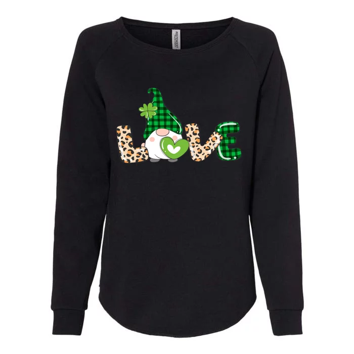 Irish Gnome, Shamrock, Heart, Love, St Patricks Day Womens California Wash Sweatshirt