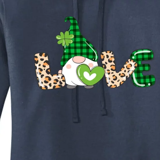 Irish Gnome, Shamrock, Heart, Love, St Patricks Day Women's Pullover Hoodie