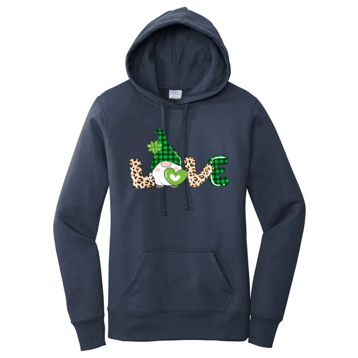 Irish Gnome, Shamrock, Heart, Love, St Patricks Day Women's Pullover Hoodie