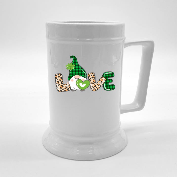 Irish Gnome, Shamrock, Heart, Love, St Patricks Day Front & Back Beer Stein