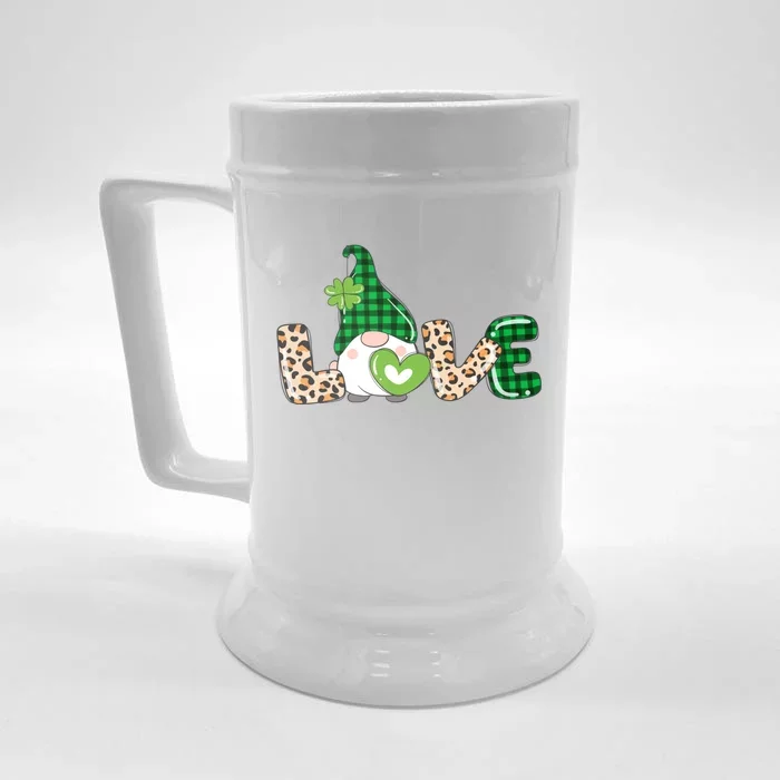 Irish Gnome, Shamrock, Heart, Love, St Patricks Day Front & Back Beer Stein