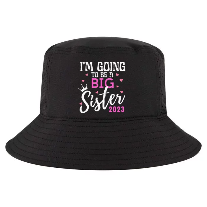 I'm Going To Be A Big Sister Pregnancy Announcement Promoted Cool Comfort Performance Bucket Hat