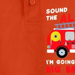 Im Going To Be A Big Brother Firetruck Baby Reveal Dry Zone Grid Performance Polo