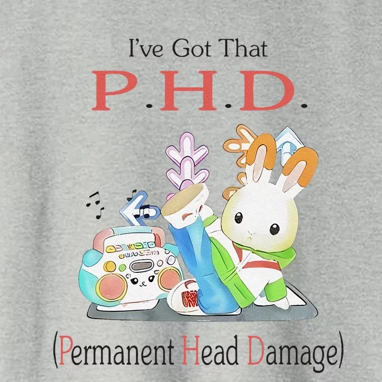 I’Ve Got That P.H.D. Permanent Head Damage Women's Crop Top Tee