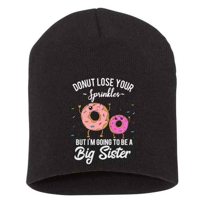 Im Going To Be A Big Sister Baby Announcement Donut Reveal Short Acrylic Beanie