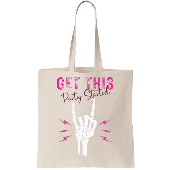 I Get This Party Started Skeleton Color Tote Bag