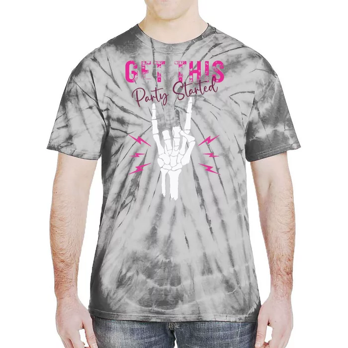 I Get This Party Started Skeleton Color Tie-Dye T-Shirt