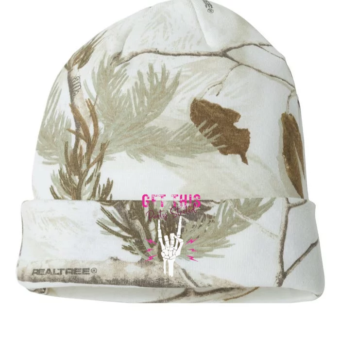 I Get This Party Started Skeleton Color Kati - 12in Camo Beanie