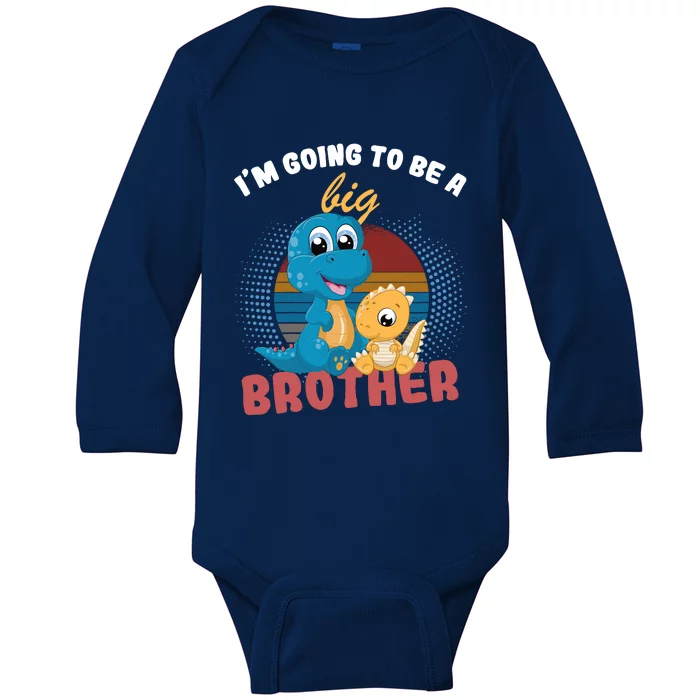 IM Going To Be A Big Brother 2024 Dinosaur Baby Long Sleeve Bodysuit