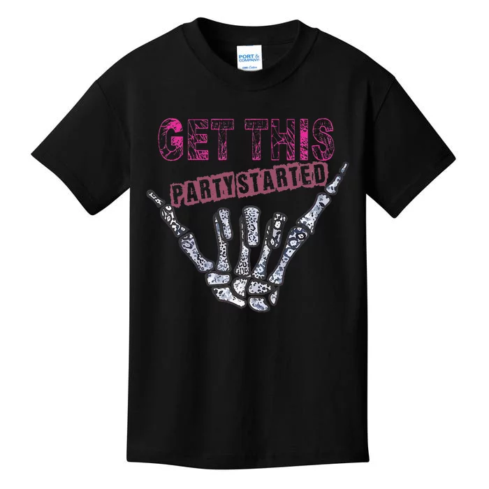 I Get This Party Started Skeleton Color Kids T-Shirt