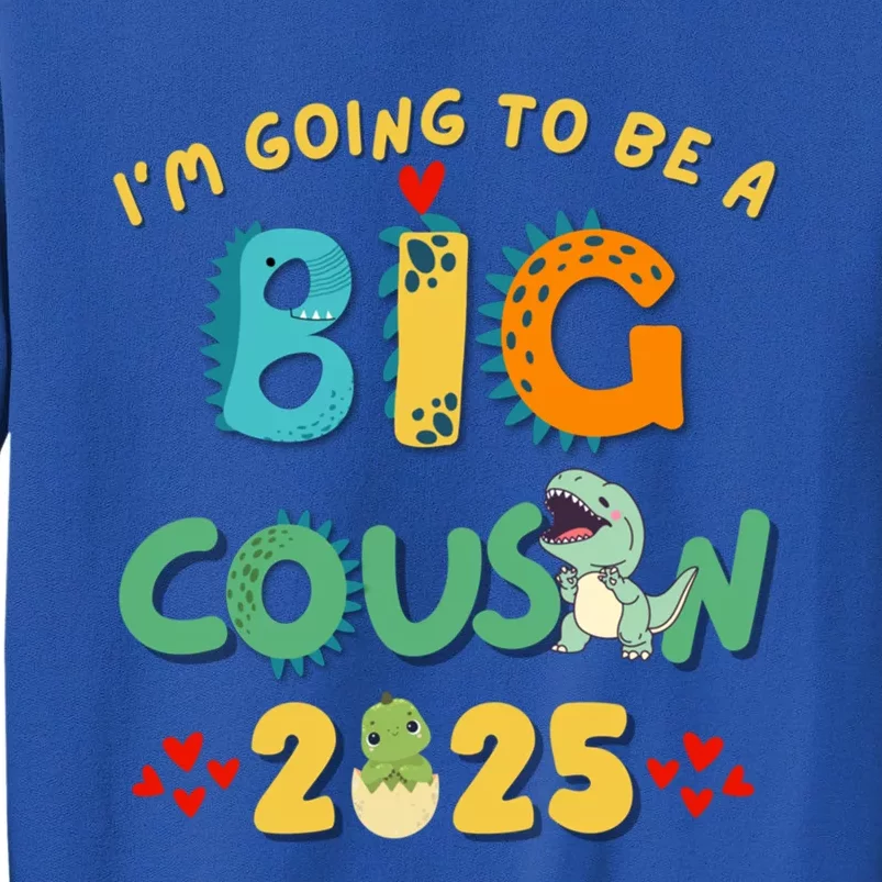 IM Going To Be A Big Cousin 2025 Cute Dinosaur Brother Gift Tall Sweatshirt