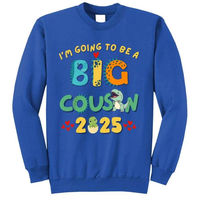 IM Going To Be A Big Cousin 2025 Cute Dinosaur Brother Gift Tall Sweatshirt