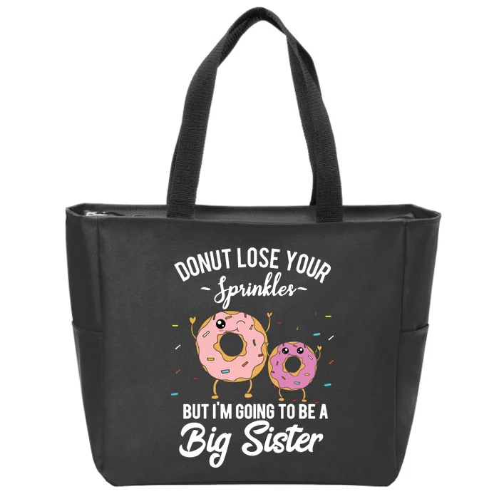 Im Going To Be A Big Sister Baby Announcement Donut Reveal Zip Tote Bag