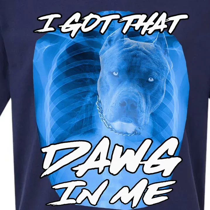 I Got That Dawg In Me Xray Pitbull Ironic Meme Viral Sueded Cloud Jersey T-Shirt