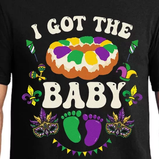 I Got The Baby Pregnancy Announcet Funny Mardi Gras Pajama Set