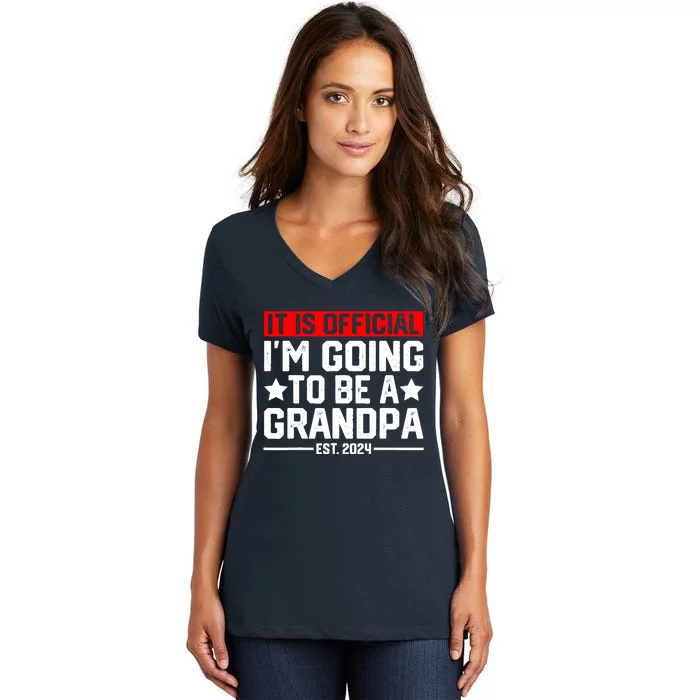 IM Going To Be A Grandpa 2024 New Grandpa Women's V-Neck T-Shirt