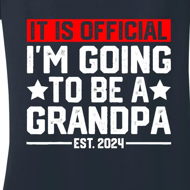 IM Going To Be A Grandpa 2024 New Grandpa Women's V-Neck T-Shirt