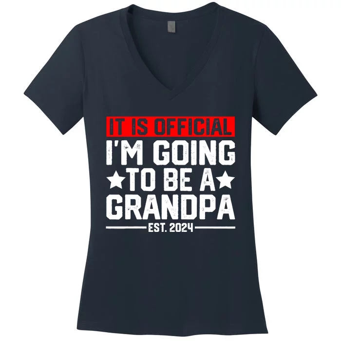 IM Going To Be A Grandpa 2024 New Grandpa Women's V-Neck T-Shirt